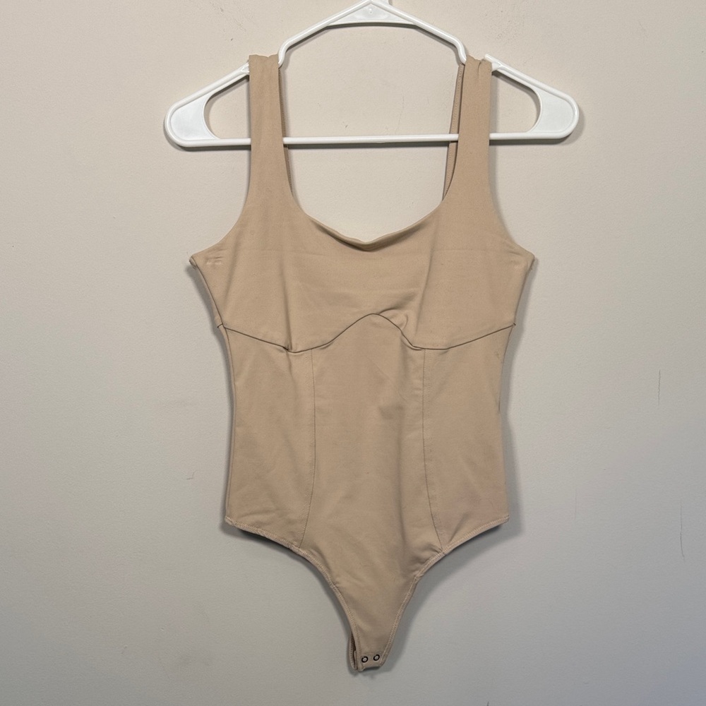 Abercrombie & Fitch Beige Scoop Neck Bodysuit
